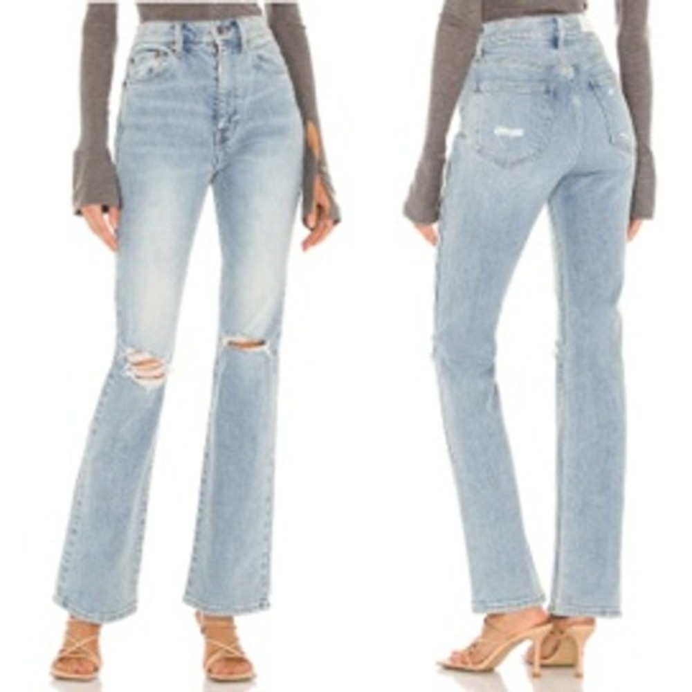 PISTOLA Dana High Rise‎ Flare Jeans Nelson Busted Knees P6267QAL-NEL Women's 25